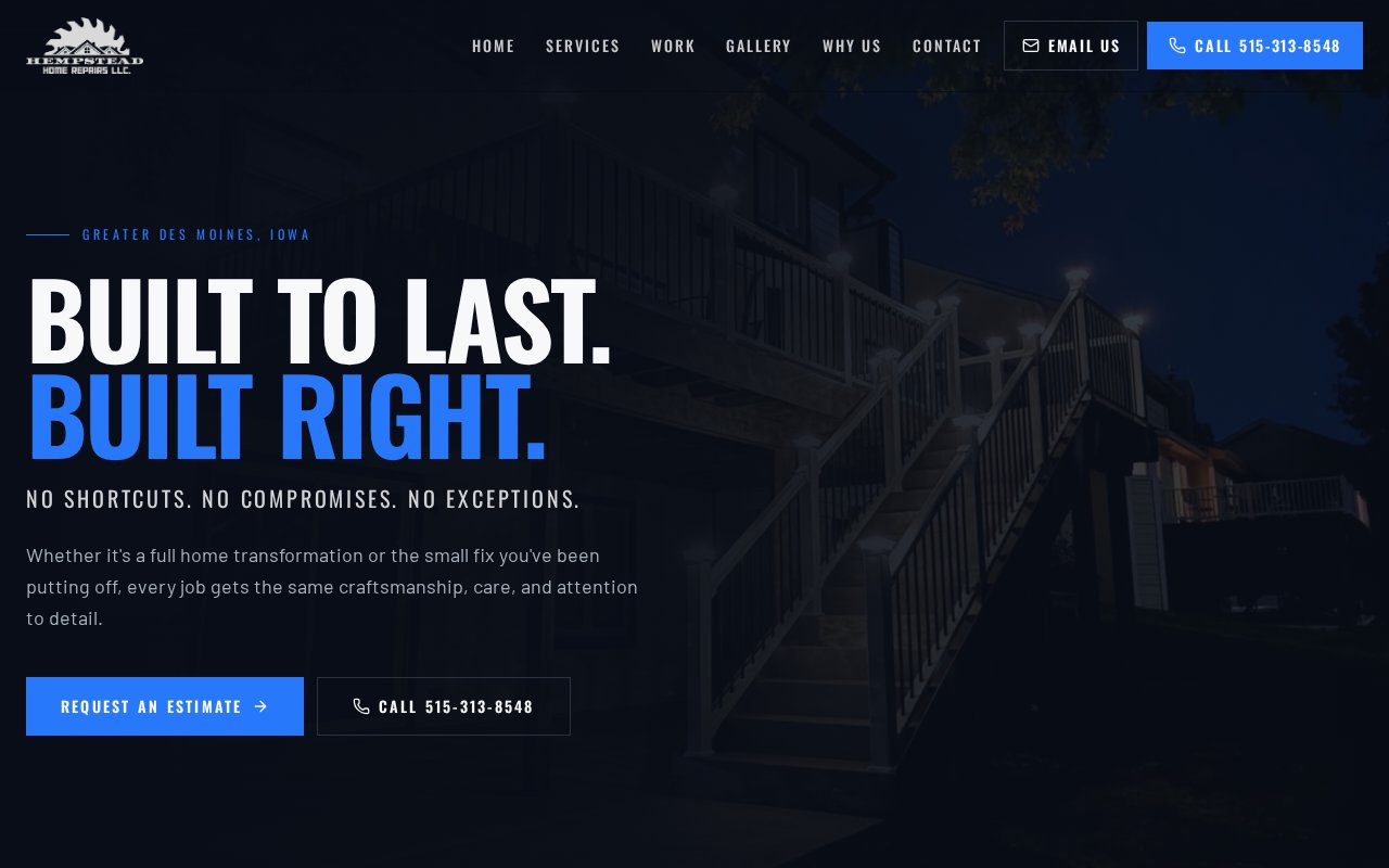 Screenshot of the Hempstead Home Repairs website